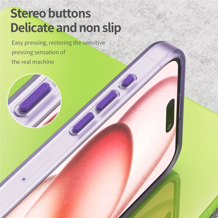 iPhone 15 Pro Case Translucent Matte Back Slim Phone Cover - Dark Purple