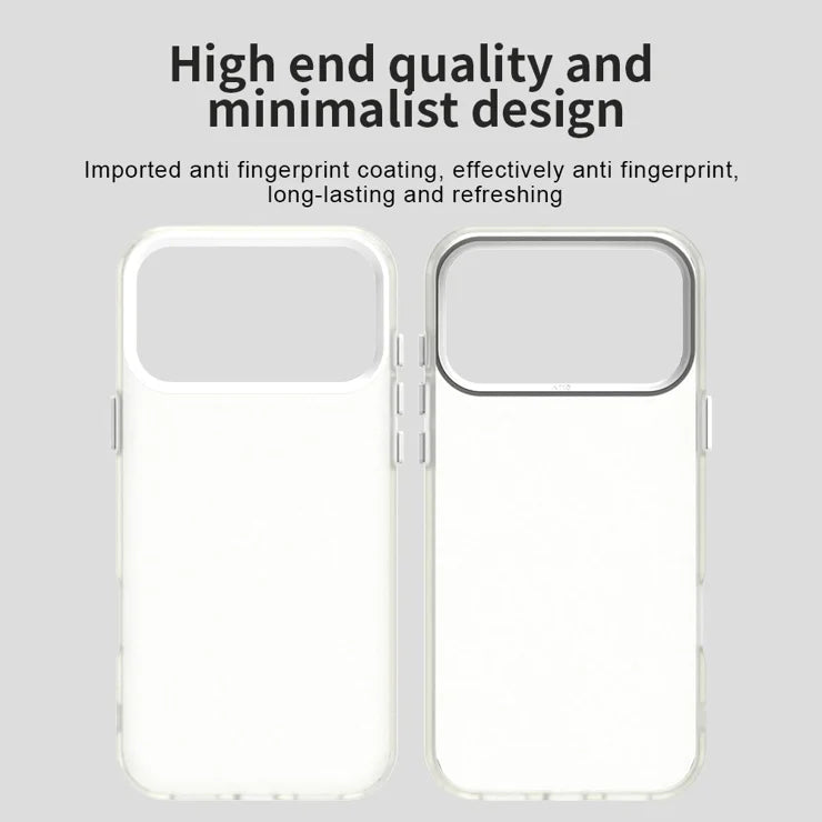 iPhone 17 Pro Max Case PC + TPU + PET Matte Anti-Drop Phone Back Cover - White