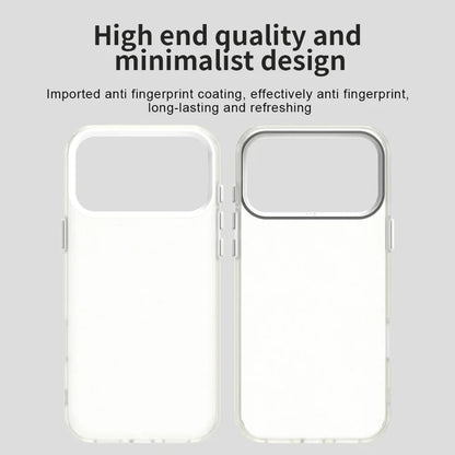 iPhone 17 Pro Max Case PC + TPU + PET Matte Anti-Drop Phone Back Cover - White