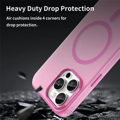 iPhone 16 Pro Max Case Compatible with MagSafe TPU + PC Slim Matte Translucent Phone Cover - Pink