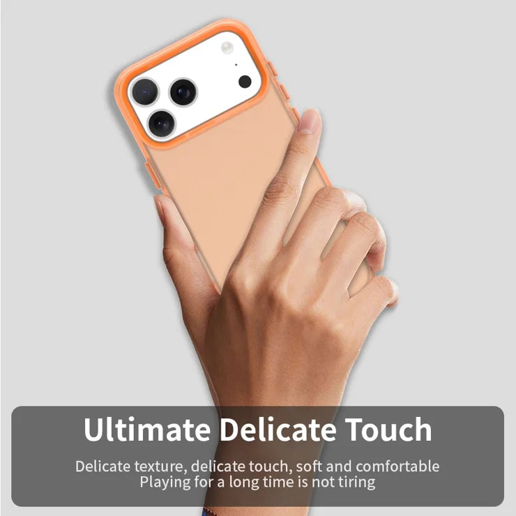 iPhone 17 Pro Max Case PC + TPU + PET Matte Anti-Drop Phone Back Cover - Orange