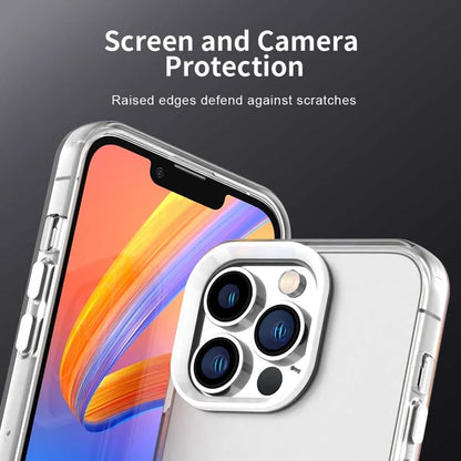 iPhone 13 Pro Max Cover PC+TPU+PET Mat Anti-dråbe Telefon Bagsidecover - Hvid