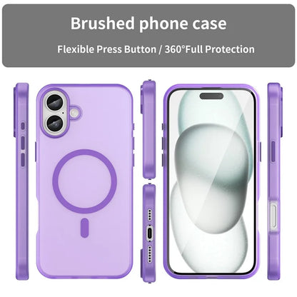 iPhone 16 Plus Case Compatible with MagSafe TPU + PC Slim Matte Translucent Phone Cover - Dark Purple