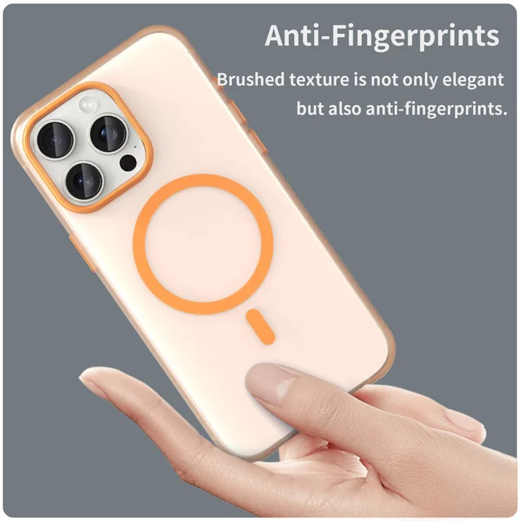 iPhone 15 Pro Case Translucent Matte Back Slim Phone Cover - Orange