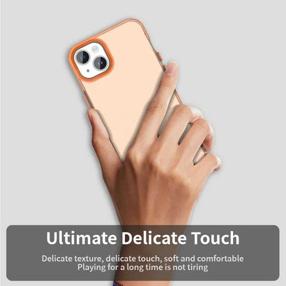 iPhone 15 Plus / 14 Plus Case PC+TPU+PET Matte Anti-Drop Phone Back Cover - Orange