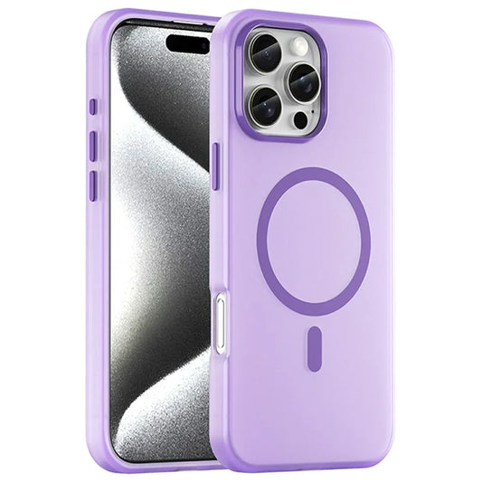 iPhone 16 Pro Max Case Compatible with MagSafe TPU + PC Slim Matte Translucent Phone Cover - Dark Purple