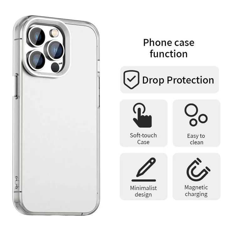 iPhone 13 Pro Max Cover PC+TPU+PET Mat Anti-dråbe Telefon Bagsidecover - Hvid