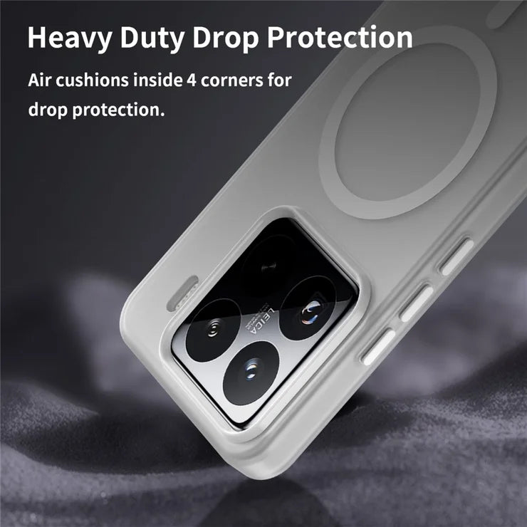 Xiaomi 15 Pro Magneettikotelo TPU + PC Slim Matta Läpinäkyvä Puhelinkuori - Valkoinen