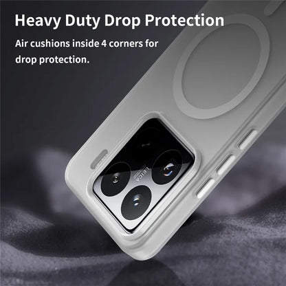 Xiaomi 15 Pro Magneettikotelo TPU + PC Slim Matta Läpinäkyvä Puhelinkuori - Valkoinen