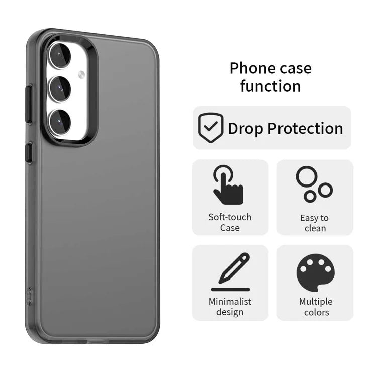 Samsung Galaxy S24 FE -suojakuori, PC+TPU+PET, mattapintainen, pudotussuojattu takakuori – musta