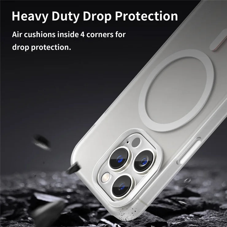 iPhone 14 Pro Transparent Matt Telefoncover TPU + PC Anti-ridse Cover - Hvid