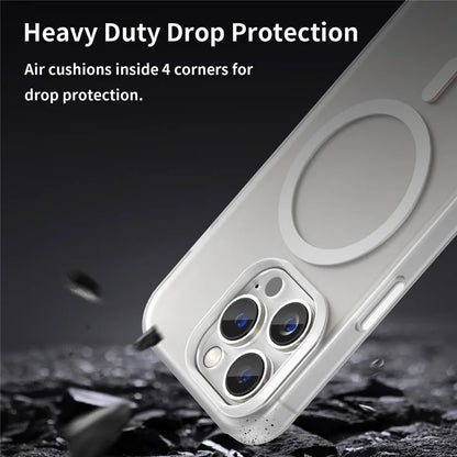 iPhone 14 Pro Transparent Matt Telefoncover TPU + PC Anti-ridse Cover - Hvid