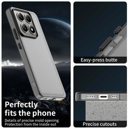 Xiaomi 14T Pro Cover PC+TPU+PET Mat Antidrop Telefon Bagcover - Sort