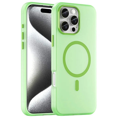 iPhone 16 Pro Max Case Compatible with MagSafe TPU + PC Slim Matte Translucent Phone Cover - Green