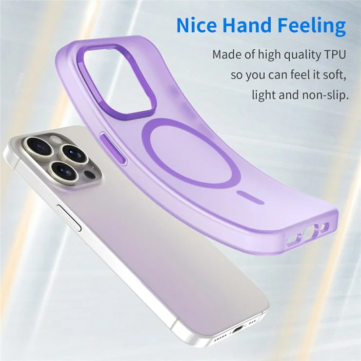 iPhone 16 Pro Max cover kompatibelt med MagSafe TPU + PC slankt mat gennemsigtigt telefoncover - Mørklilla