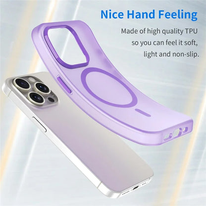 iPhone 16 Pro Max cover kompatibelt med MagSafe TPU + PC slankt mat gennemsigtigt telefoncover - Mørklilla