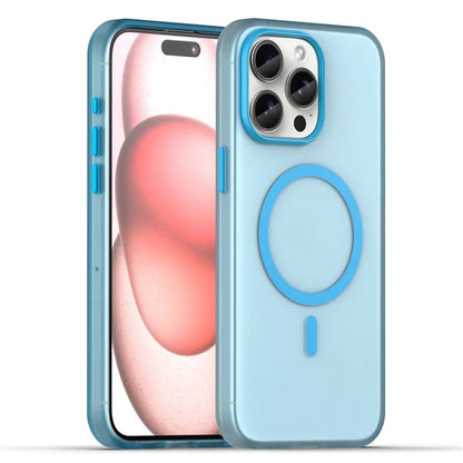 iPhone 15 Pro Case Translucent Matte Back Slim Phone Cover - Blue
