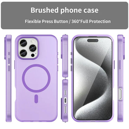 iPhone 16 Pro Max cover kompatibelt med MagSafe TPU + PC slankt mat gennemsigtigt telefoncover - Mørklilla