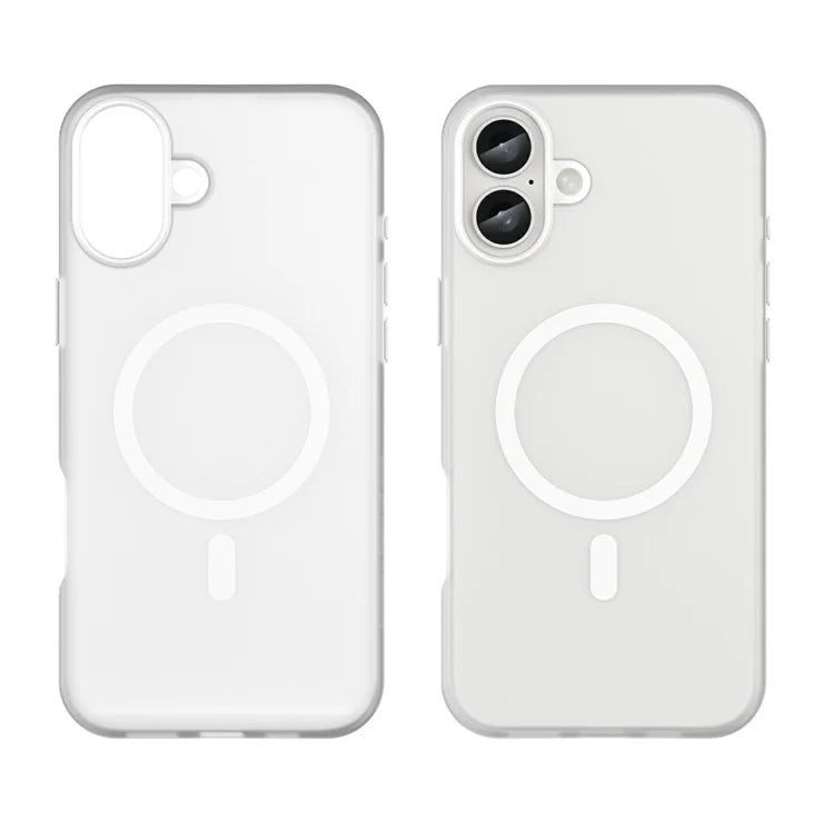 iPhone 16 Plus Cover kompatibelt med MagSafe TPU + PC Slankt Mat Gennemsigtigt Telefoncover - Hvid