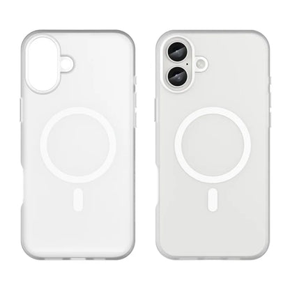 iPhone 16 Plus Cover kompatibelt med MagSafe TPU + PC Slankt Mat Gennemsigtigt Telefoncover - Hvid