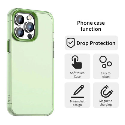 iPhone 13 Pro Max Cover PC+TPU+PET Mat Anti-dråbe Telefon Bagside Cover - Grøn