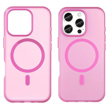 iPhone 16 Pro Cover kompatibel med MagSafe TPU + PC Tyndt Mat Gennemsigtigt Telefoncover - Pink
