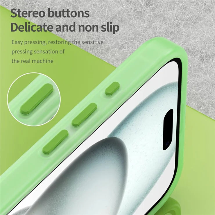 iPhone 16 Plus Cover kompatibelt med MagSafe TPU + PC Slankt Mat Gennemsigtigt Telefoncover - Grøn