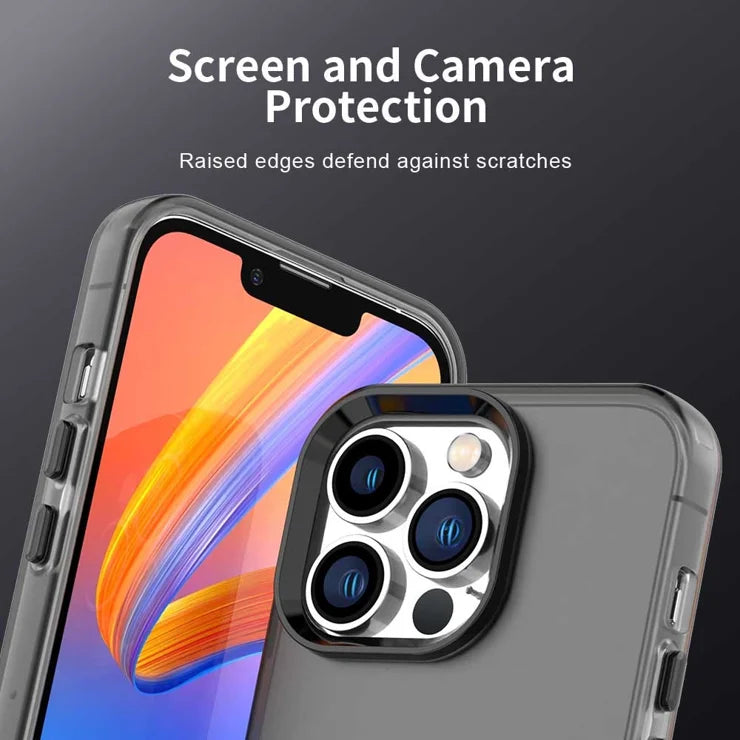 iPhone 13 Pro Max Cover PC+TPU+PET Mat Anti-Drop Telefon Bagcover - Sort
