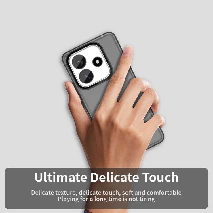 Xiaomi Redmi Note 14 5G Cover PC+TPU+PET Mat Anti-Fald Telefonbagside - Sort