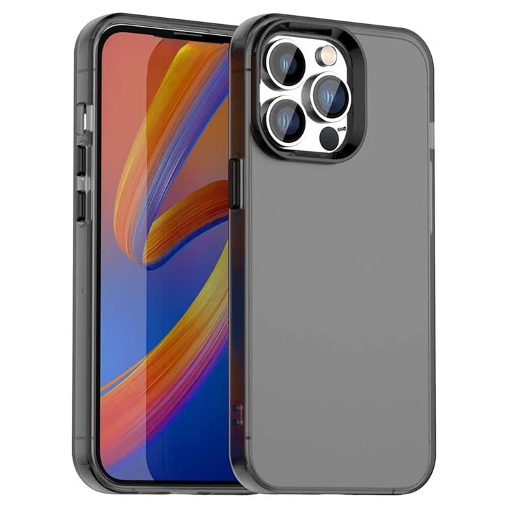 iPhone 14 Pro Case PC+TPU+PET Matte Anti-Drop Phone Back Cover - Black