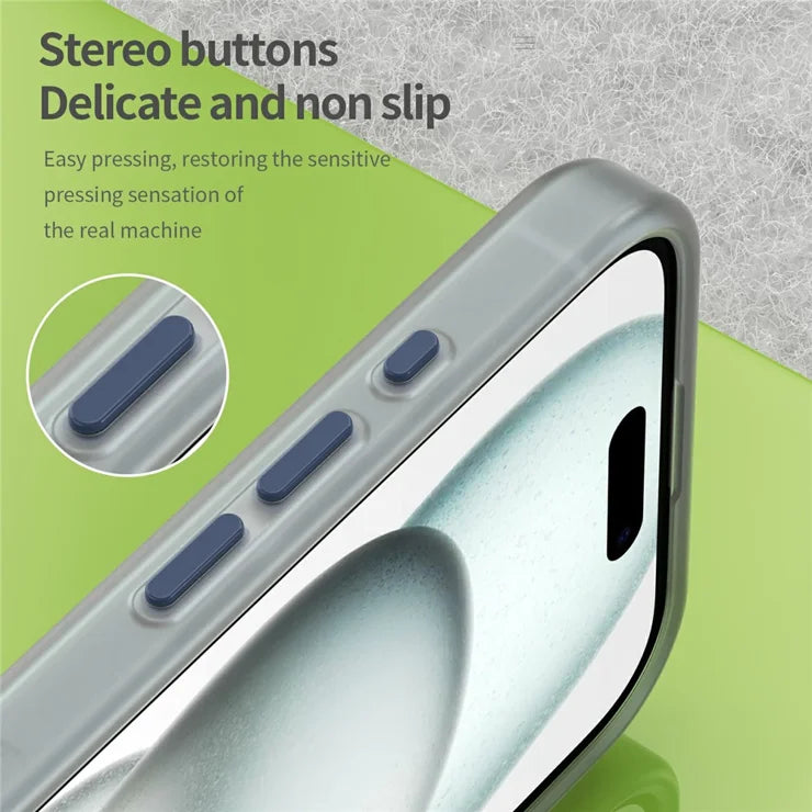 iPhone 16 Cover Kompatibel med MagSafe TPU + PC Slank Mat Gennemsigtigt Telefoncover - Mørkeblå