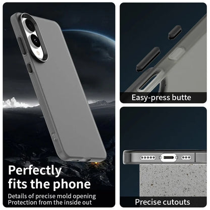 Samsung Galaxy S25 Edge Cover PC + TPU + PET Mat Anti-Drop Telefon Bagcover - Sort