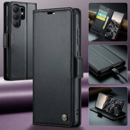 CASEME For Samsung Galaxy S26 Ultra Case  023 Series RFID Blocking Glossy Stand Phone Cover - Black