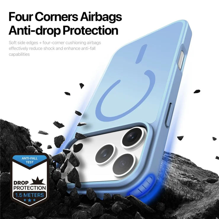DUX DUCIS Yind Series Til iPhone 17 Pro Etui TPU + PC Mat Telefoncover Kompatibel med MagSafe - Baby Blå