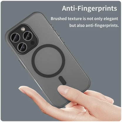 iPhone 16 Pro Case Compatible with MagSafe TPU + PC Slim Matte Translucent Phone Cover - Black