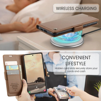 CASEME For Samsung Galaxy S26 Ultra Case  023 Series RFID Blocking Glossy Stand Phone Cover - Brown