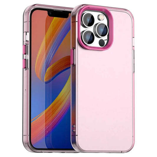 iPhone 13 Pro Max Case PC+TPU+PET Matte Anti-Drop Phone Back Cover - Pink